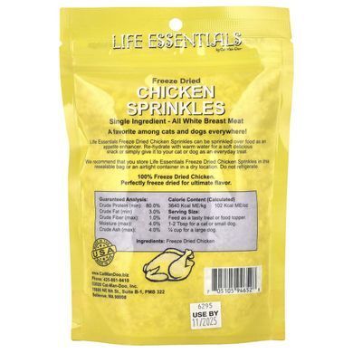 Cat-Man-Doo, Life Essentials, Freeze Dried Chicken Sprinkles, For Cats and Dogs, 3 oz (85 g)