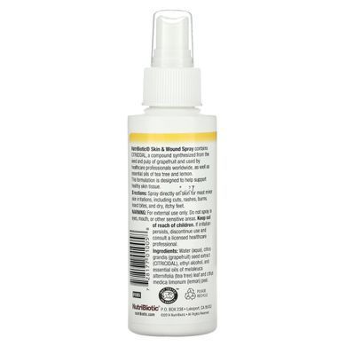 Spray for first aid for skin wounds with grapefruit seed extract, NutriBiotic, 4 fluid ounces (118 ml).