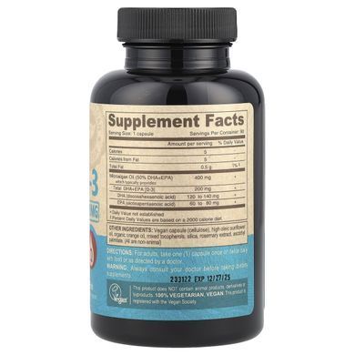 Vegan Omega-3, DHA-EPA (DHA and EPA), Deva, 90 vegan capsules