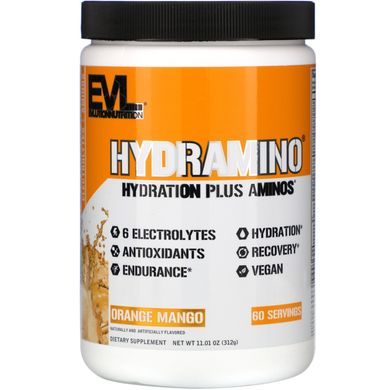 Амінокислоти, Hydramino, апельсин і манго, EVLution Nutrition, 312 г