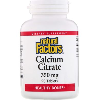 Цитрат кальцію, Natural Factors, 350 мг, 90 таблеток