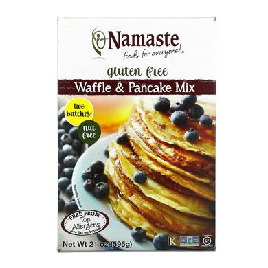 Безглютенова суміш для вафель і млинців, Namaste Foods, 21 унція (595 г)