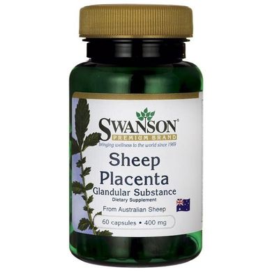 Овеча плацента залозисте речовина, Sheep Placenta Glandular Substance, Swanson, 60 капсул