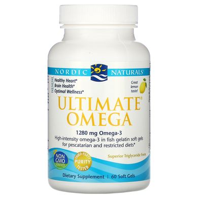 Омега-3 лимонний смак Nordic Naturals (Ultimate Omega) 1000 мг 60 капсул