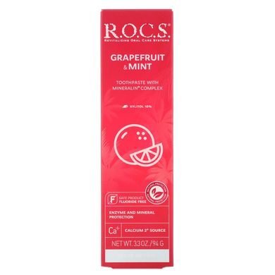 Зубна паста з грейпфрутом і м'ятою, Grapefruit & Mint Toothpaste, R.O.C.S., 94 г
