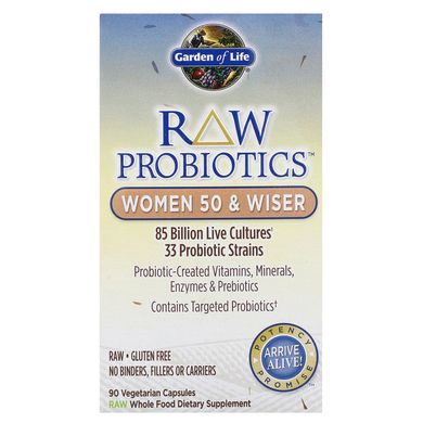 Пробиотики для женщин старше 50 лет Garden of Life (RAW Probiotics Women 50 & Wiser) 90 овощных капсул купить в Киеве и Украине