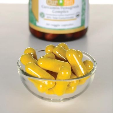 Комплекс с контролируемым высвобождением Куркумин / Пажитник, Controlled Release CurQfen Curcumin/Fenugreek Complex, Swanson, 500 мг 60 капсул купить в Киеве и Украине