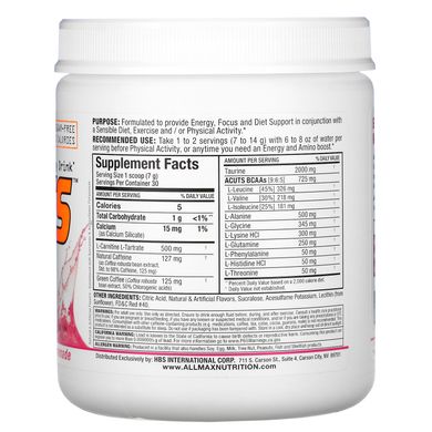 Амінокислоти ALLMAX Nutrition (ACUTS Amino-Charged Energy Drink) 210 г зі смаком рожевого лимонаду