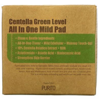 Purito, Мягкие подушечки с центеллой Green Level All In One, 70 подушечек (130 мл) купить в Киеве и Украине