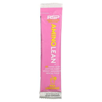 Аминокислоты розовый лимонад RSP Nutrition (AminoLean Pink Lemonade) 3 пакетика по 9 г купить в Киеве и Украине