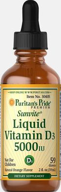 Рідкий вітамін Д3, Liquid Vitamin D3, Puritan's Pride, 5000 МО, 59 мл