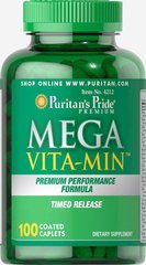 Мега Вита-Мин ™ Мультивитаминный Тайм-релиз, Mega Vita-Min™ Multivitamin Timed Release, Puritan's Pride, 100 таблеток купить в Киеве и Украине