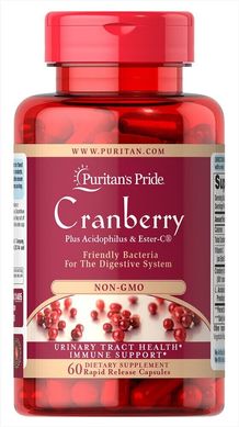 Журавлина плюс кислотна і Естер С, Cranberry Plus Acidophilus,Ester C, Puritan's Pride, 60 капсул