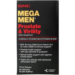 Мультивітаміни для чоловічої сили та здоров'я простати GNC (Mega Men Prostate and Virility) 90 таблеток