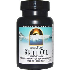 Масло криля арктический Source Naturals (Krill Oil) 1000 мг 30 гелевых капсул купить в Киеве и Украине