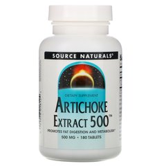 Экстракт артишока 500, Artichoke Extract 500, Source Naturals, 500 мг, 180 таблеток купить в Киеве и Украине