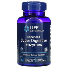 Покращені супер травні ферменти, Enhanced Super Digestive Enzymes, Life Extension, 60 вегетаріанських капсул