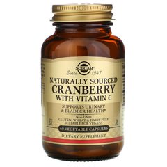 Натуральная клюква с витамином C Solgar (Natural Cranberry With Vitamin C) 60 вегетарианских капсул купить в Киеве и Украине