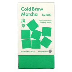 Rishi Tea, Матча холодного заварювання, японський зелений чай, 5 великих пакетиків, 1,67 унції (47,5 г)