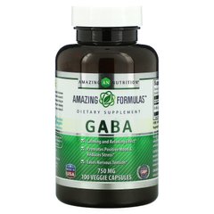Amazing Nutrition, Габа, 750 мг, 100 рослинних капсул