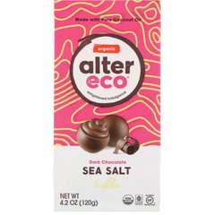 Органічні трюфелі з морською сіллю, темний шоколад, Alter Eco, 120 г