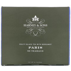 Harney & Sons, Paris, чорний фруктовий чай з бергамотом, 50 чайних пакетиків, 3,17 унції (90 г)