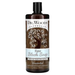 Чорне мило з маслом ши без запаху Dr. Woods (Raw Black Soap) 946 мл