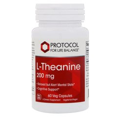 L-теанін, Protocol for Life Balance, 200 мг, 60 вегетаріанських капсул