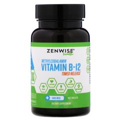Витамин B12 Zenwise Health (Methylcobalamin Vitamin B12) медленное высвобождение 1000 мкг 160 таблеток купить в Киеве и Украине