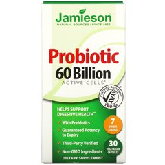 Jamieson Natural Sources, Пробіотик, 60 мільярдів, 30 вегетаріанських капсул