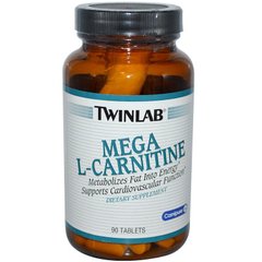 Мега L-карнітин Twinlab (L-Carnitine) 90 таблеток