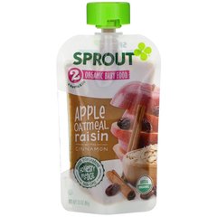 Дитяче харчування, від 6 місяців і старше, яблучно-вівсяні родзинки з корицею, Baby Food, 6 Months & Up, Apple Oatmeal Raisin with Cinnamon, Sprout Organic, 99 г