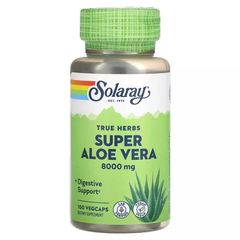Супер Алое вера Solaray ( Super Aloe Vera) 8000 мг 100 вегетаріанських капсул