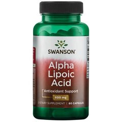 Альфа-ліпоєва кислота, Alpha Lipoic Acid, Swanson, 600 мг, 60 капсул
