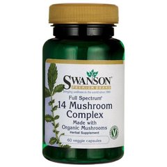 Грибний Комплекс, Full Spectrum 14 Mushroom Complex, Swanson, 60 капсул