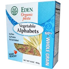 Органические, растительные макаронные изделия в форме алфавита, Eden Foods, 16 унций (453 г) купить в Киеве и Украине