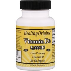 Вітамін D3 Healthy Origins (Vitamin D3) 5000 МО 30 капсул