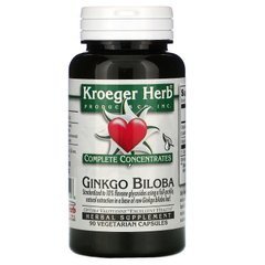 Полные концентраты, гинкго билоба, Kroeger Herb Co, 90 растительных капсул купить в Киеве и Украине