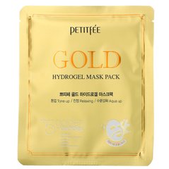 Маска с золотым гидрогелем, Gold Hydrogel Mask Pack, Petitfee, 5 листов купить в Киеве и Украине