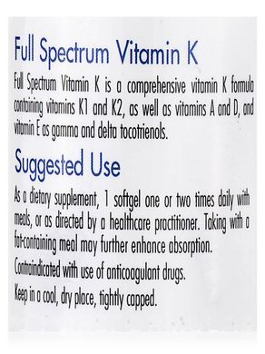 Повний спектр вітаміну К, Full Spectrum Vitamin K, Allergy Research Group, 90 капсул