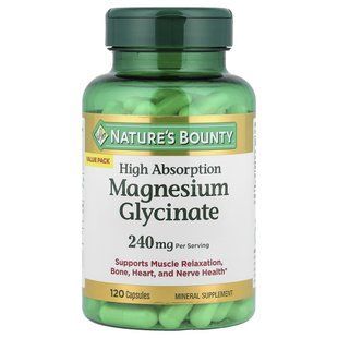 Nature's Bounty, Magnesium Glycinate, High Absorption, 120 Capsules (120 mg per Capsule) купить в Киеве и Украине