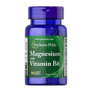 Puritan's Pride, Magnesium With Vitamin B6, 90 tab купить в Киеве и Украине
