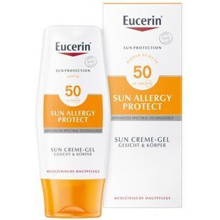 Солнцезащитный крем-гель для лица, Sun Allergy Protect SPF 50+, Eucerin, 150 мл купить в Киеве и Украине