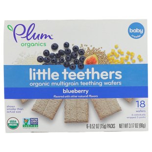 Печенье для прорезывания зубов органик Plum Organics (Teething Wafers) 6 пачек по 15 г купить в Киеве и Украине