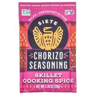 Siete, Chorizo, приправа для сковорідки, 39 г (1,38 унції)