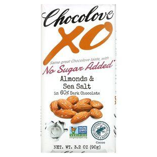 Almonds & Sea Salt in 60% Dark Chocolate Bar, Chocolove, 90 г