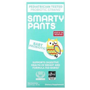 SmartyPants, Детский пробиотик, 0&ndash;24 месяца, без добавок, 8 мл (0,27 жидк. Унции) купить в Киеве и Украине