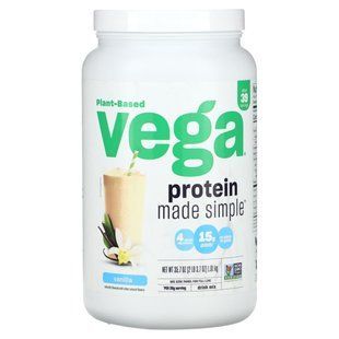 Vega, Plant-Based, Protein Made Simple, Vanilla, 2 lbs (3.7 oz)