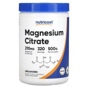 Nutricost, Magnesium Citrate, Unflavored, 17.6 oz (500 g) купить в Киеве и Украине