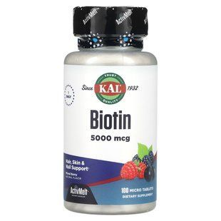 Биотин ягодная смесь KAL (Biotin) 5000 мкг 100 таблеток купить в Киеве и Украине